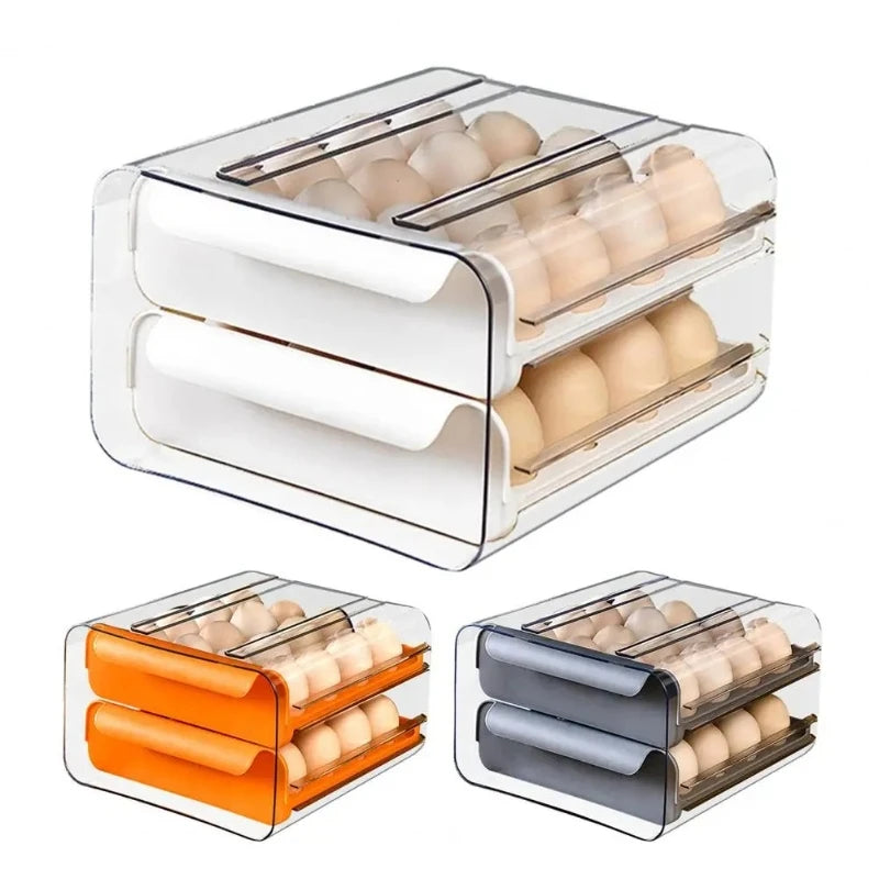 Clear Stackable Plastic Storage Container with 2 Drawers Airtight