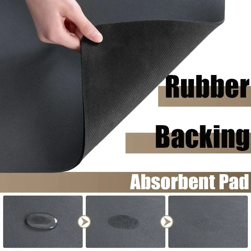 Absorbent pad with rubber backing, showing water absorption properties.
