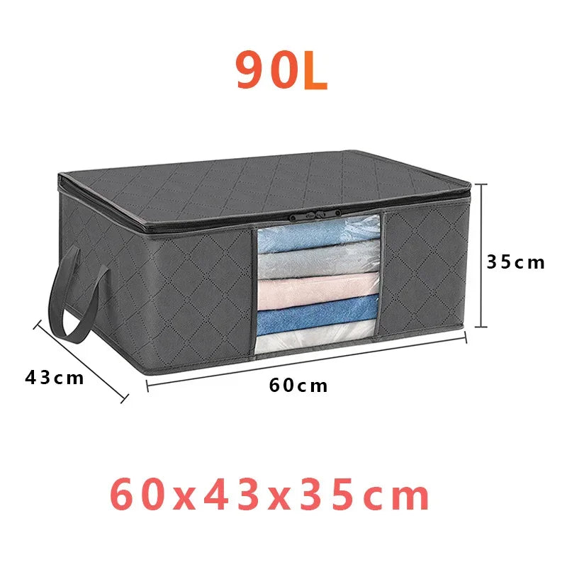 Large Foldable Clothes & Blanket Storage Bag Polyester Storage Container