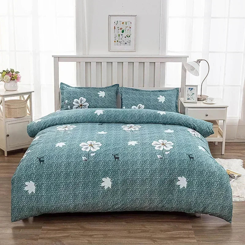 Geometric Printed Bedding Quilt Cover – Soft Breathable Bed Sheet