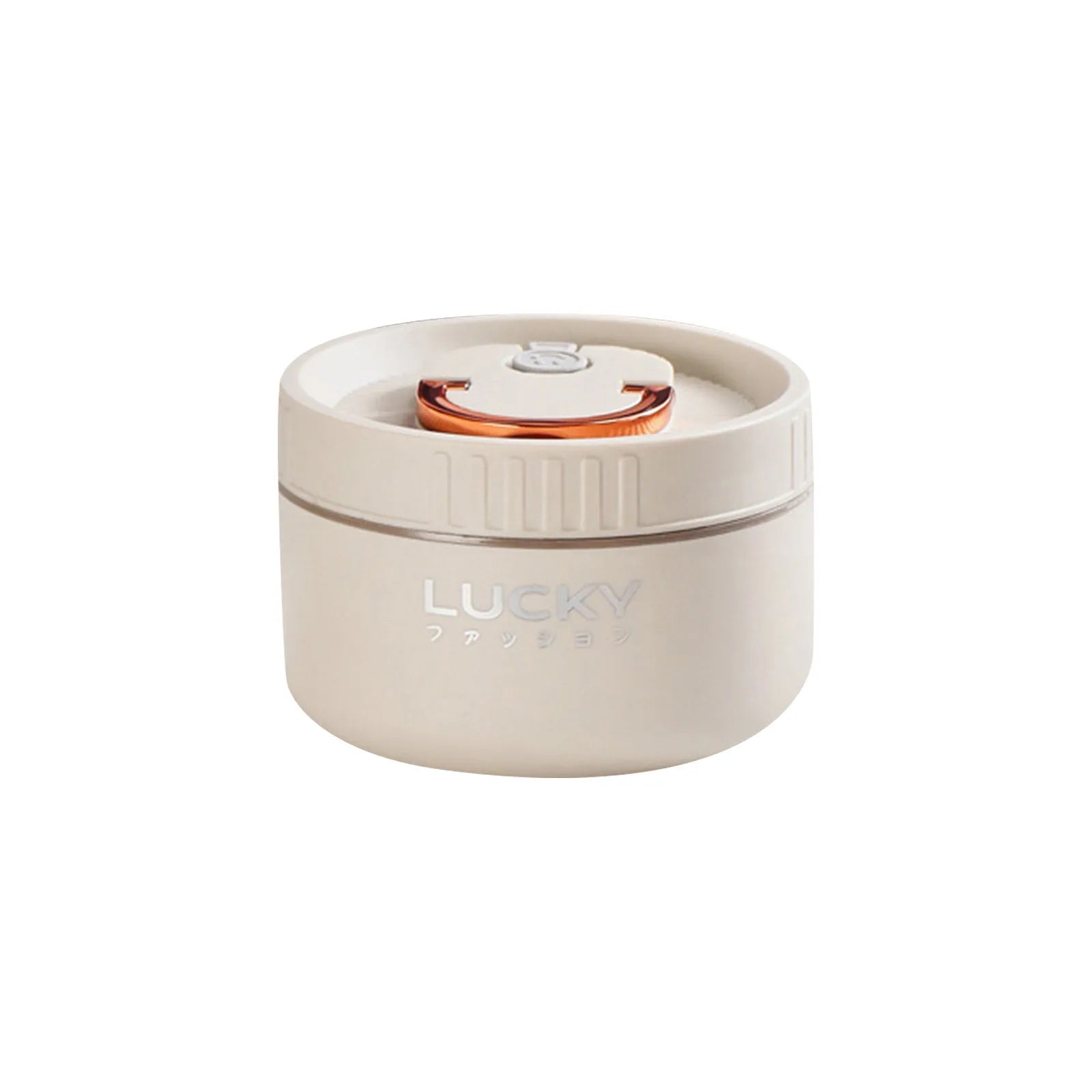 Beige humidifier with 'LUCKY' branding on a white background