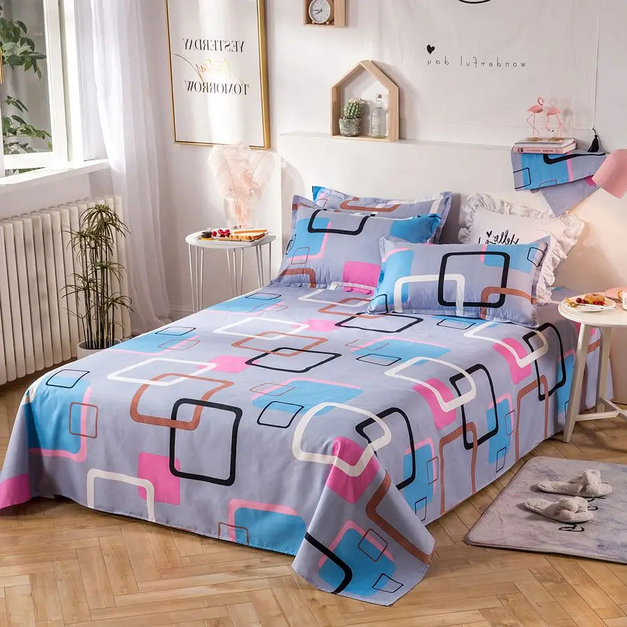 ILVISEST 3-Piece Cotton Blend Bed Sheet Set with Pillowcases, Quilted