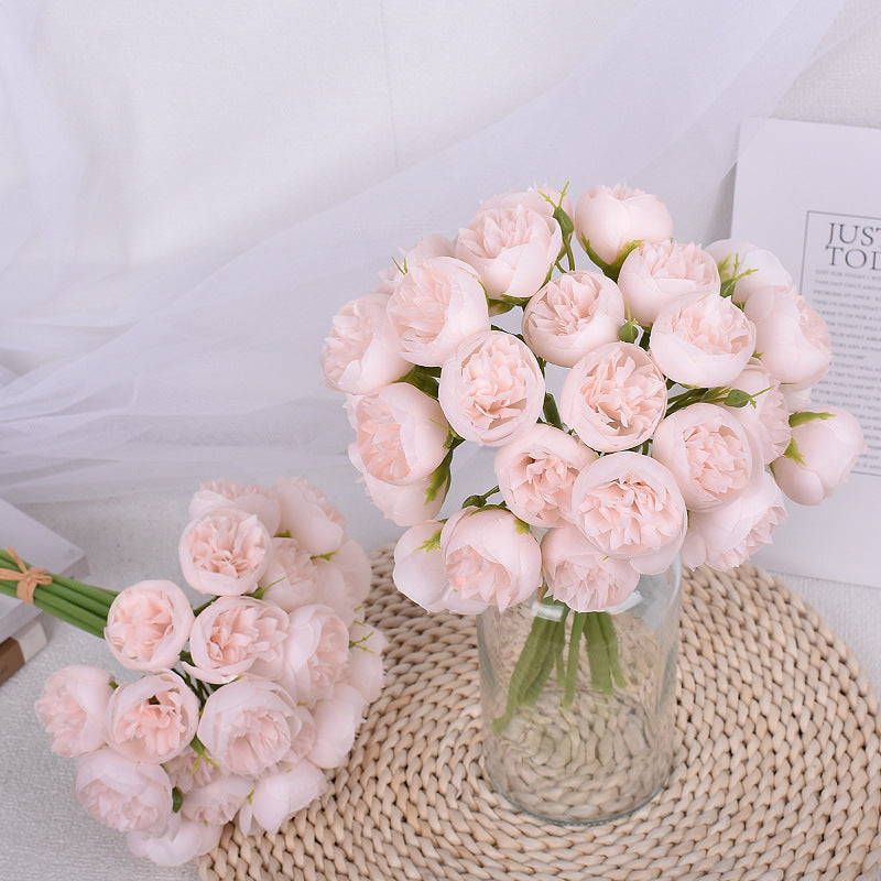 Simulation 27-head Tea Rose Bouquet Peony- Bouquet Artificial Flowers