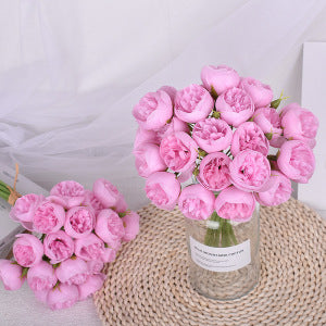 Simulation 27-head Tea Rose Bouquet Peony- Bouquet Artificial Flowers