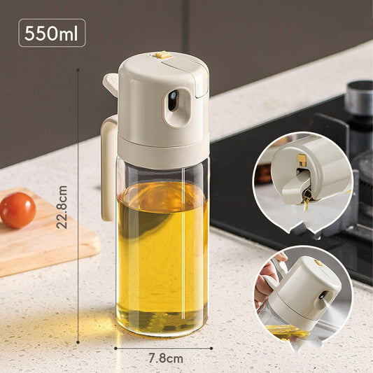 Oil sprayer with measurement details on a kitchen counter