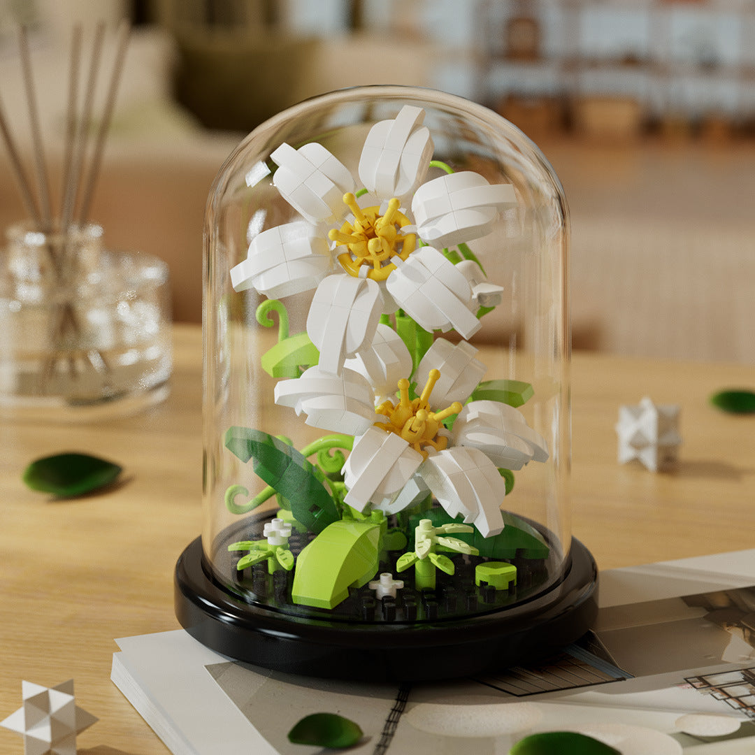 Dust Cover Building Blocks Flowers Children's Assembly Toys