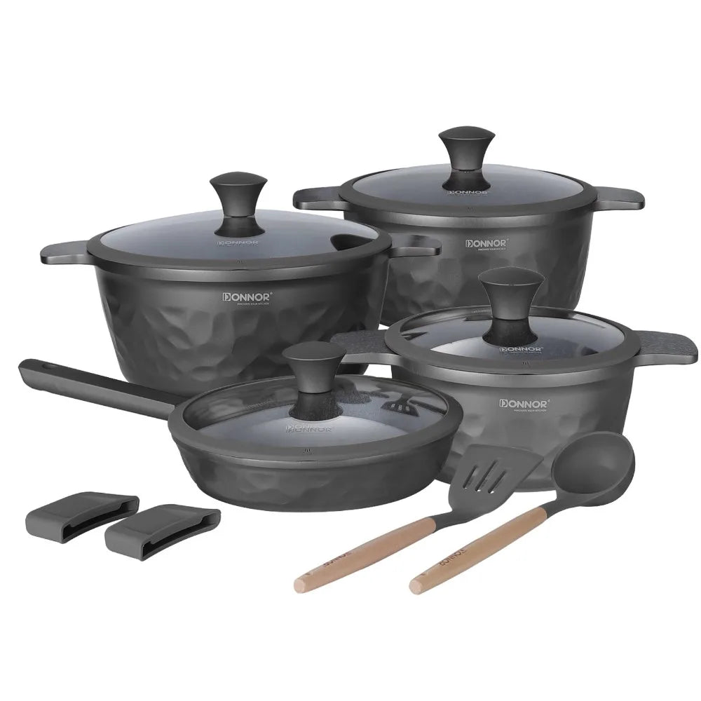 DONNOR 12-Piece Nonstick Pots and Pans Set – Healthy Cookware Set