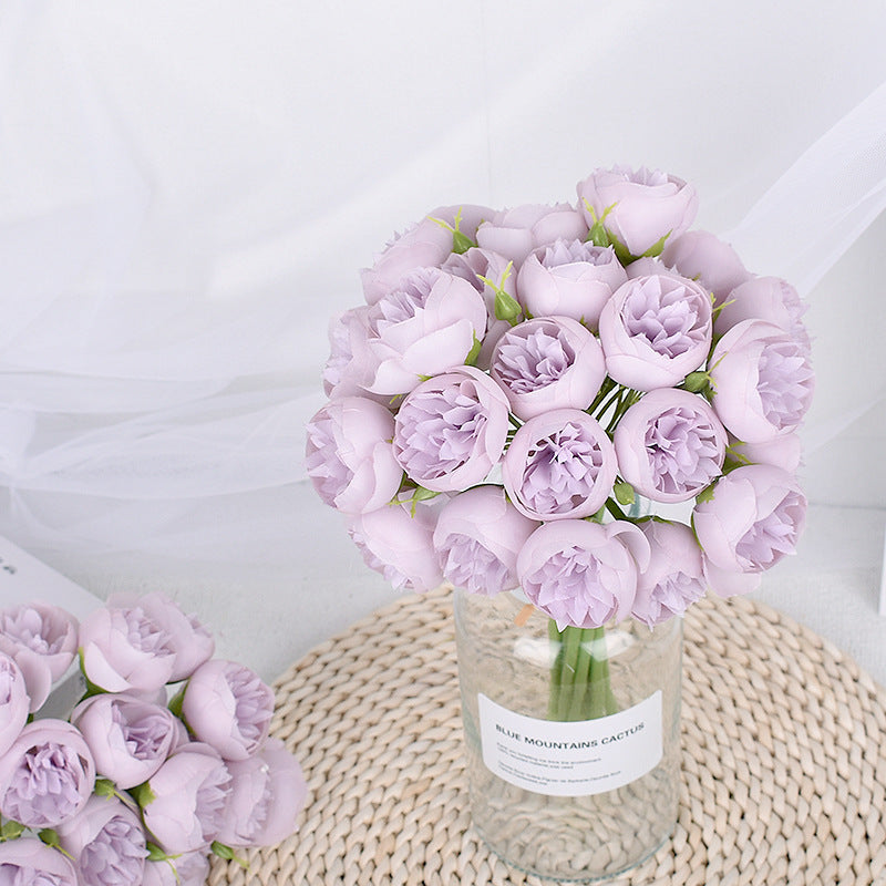 Simulation 27-head Tea Rose Bouquet Peony- Bouquet Artificial Flowers