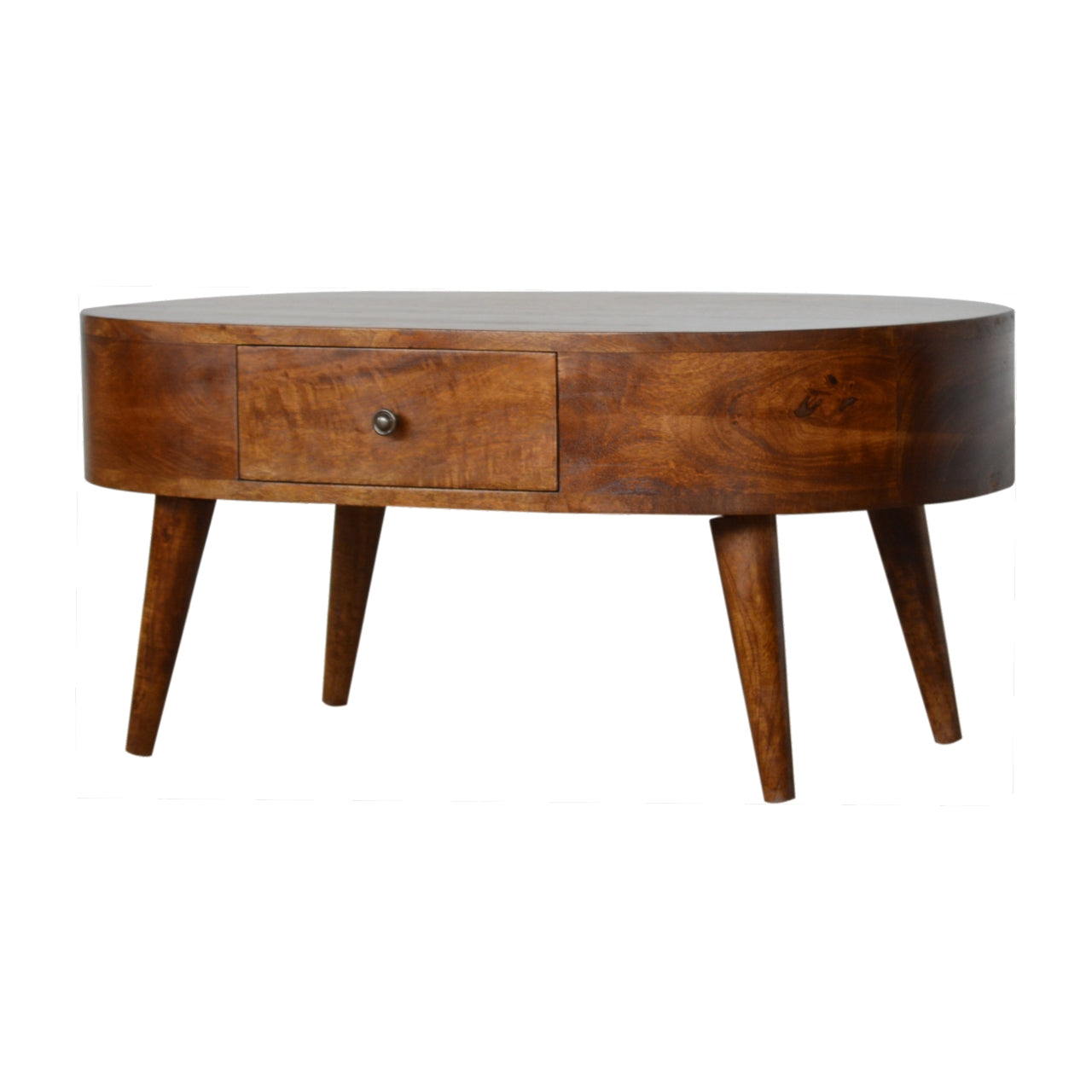Chestnut Rounded Coffee Table made from solid wood – handcrafted